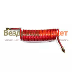 Шланг пневмат. воздуш. витой 1868298К /М16х1,5 красный L=7,5м /Автомагнат/