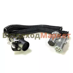 Кабель электрический прицепа KR-3828 /15Pin, выход 2х7 Pin. 1-полюсный сдвоенный L=4500мм металл. шт
